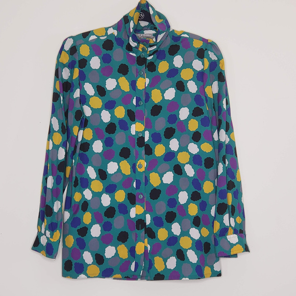 Ashton and Tibbs Tops - Ashton and Tibbs high neck buttondown blouse